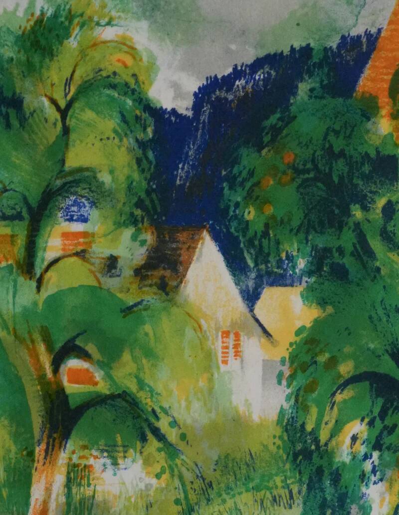 Paul Collomb: Path in Summer, original signed lithograph.