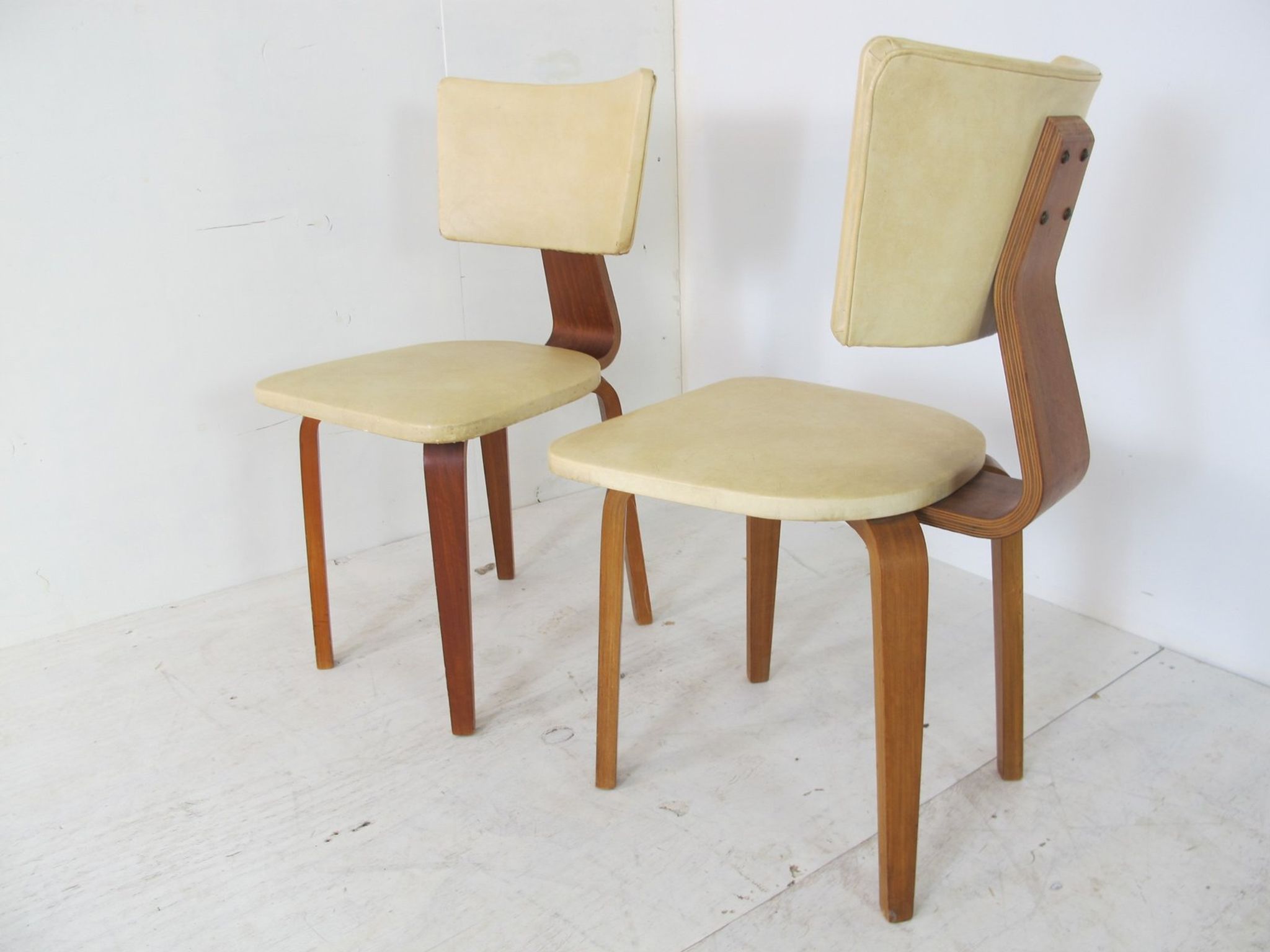 Set of 6 mid-century vintage plywood lounge chairs by Cor Alons for Gouda den Boer