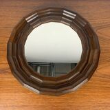 Small octagonal wooden mirror in neo-Renaissance / neo-Gothic style