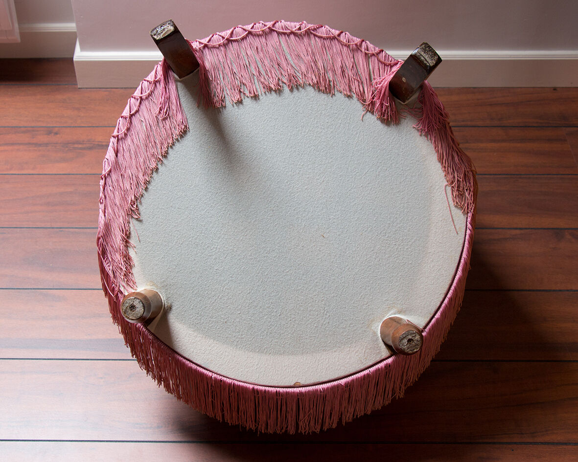Fauteuil crapaud rose poudré
