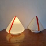 Pretty pair of "Mico" Lamps/Sconces in Murano glass by Renato Toso for Leucos 80's