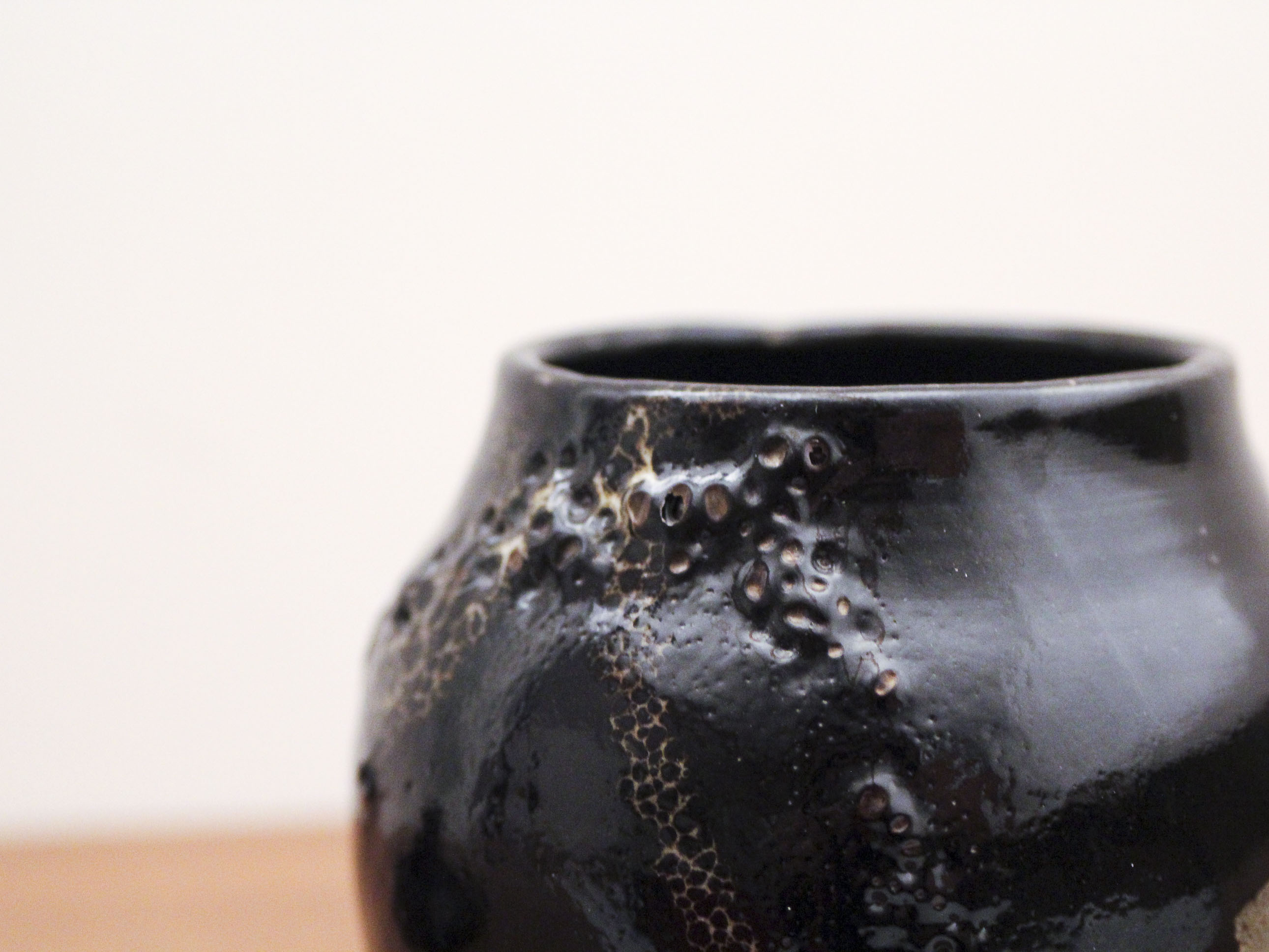 Signed ceramic covered pot