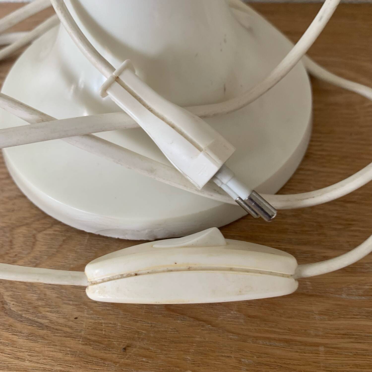 Table Lamp With Globe Thabur Yellow Straw Netherlands 30s-40s