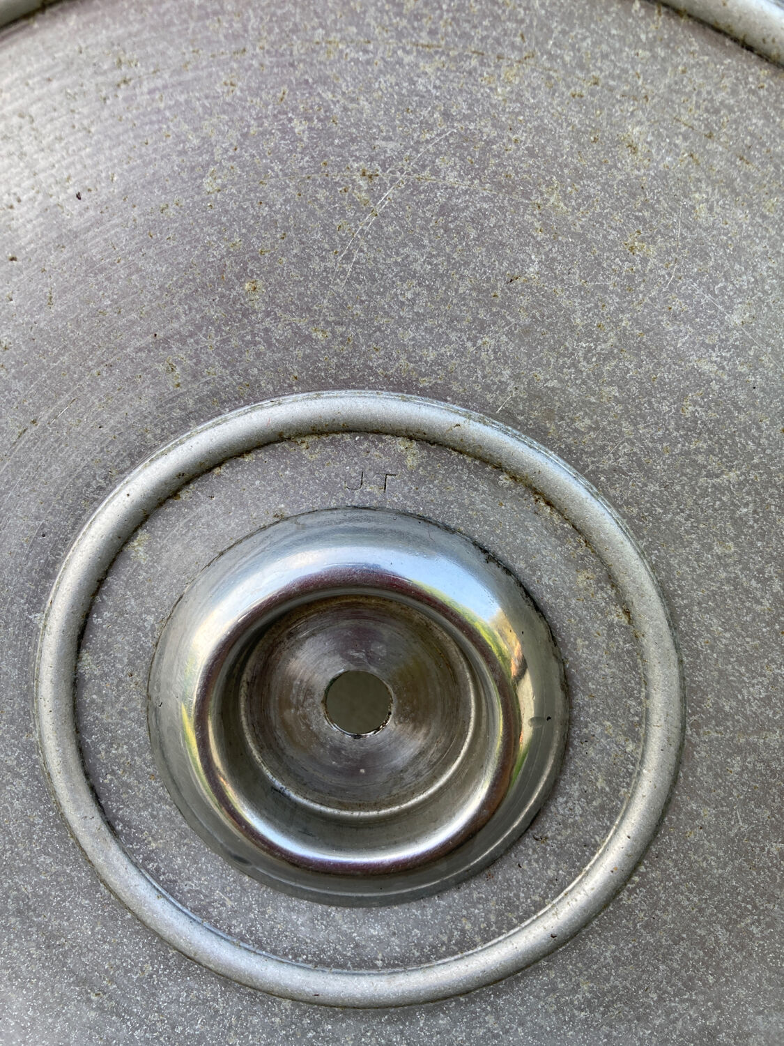 Pair of industrial pendant lamp JT in gray metal / vintage luminaire