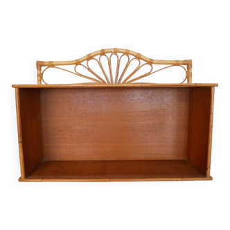 Rattan wall shelf