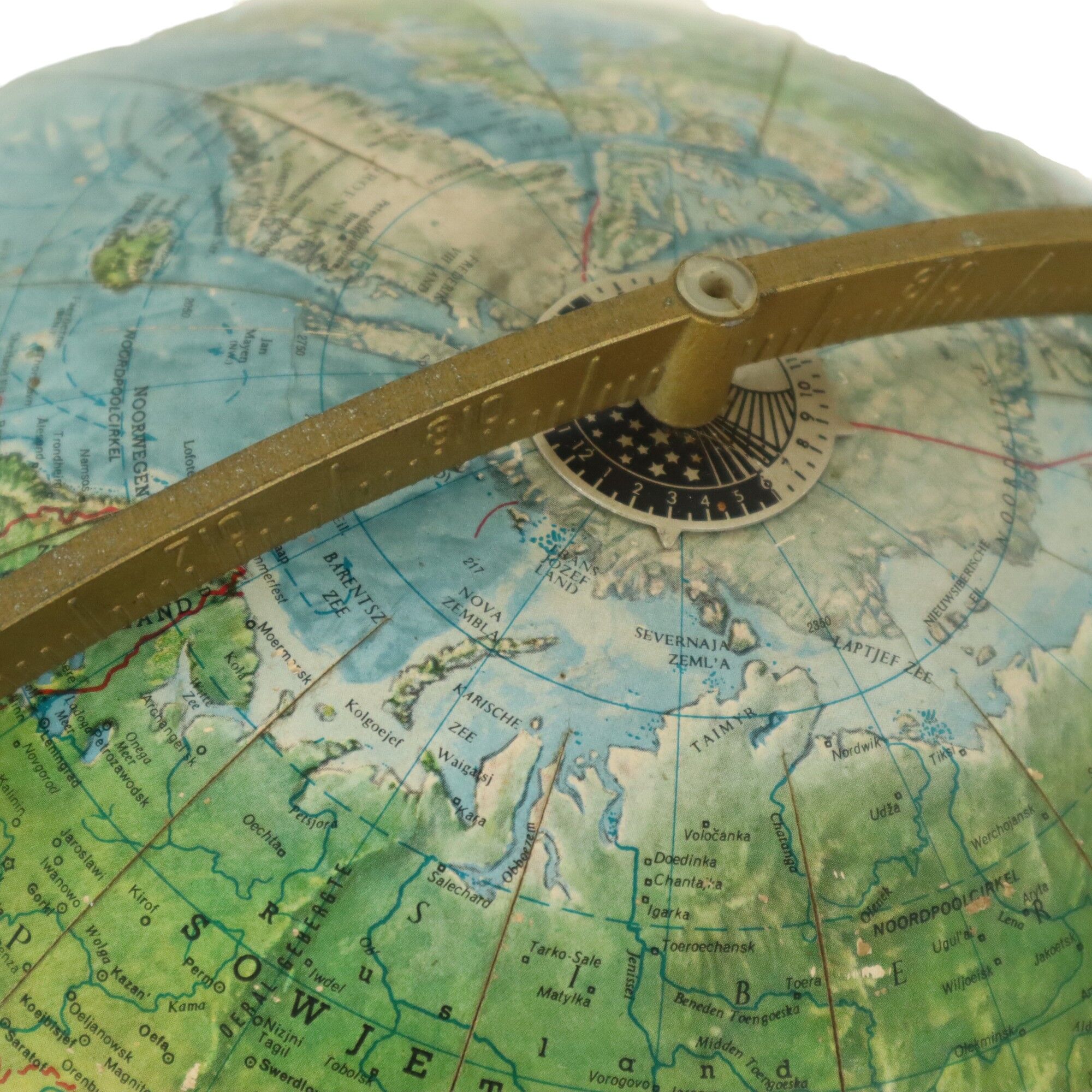 Vintage World Globe Gyroscopic Globe With Relief 1960s