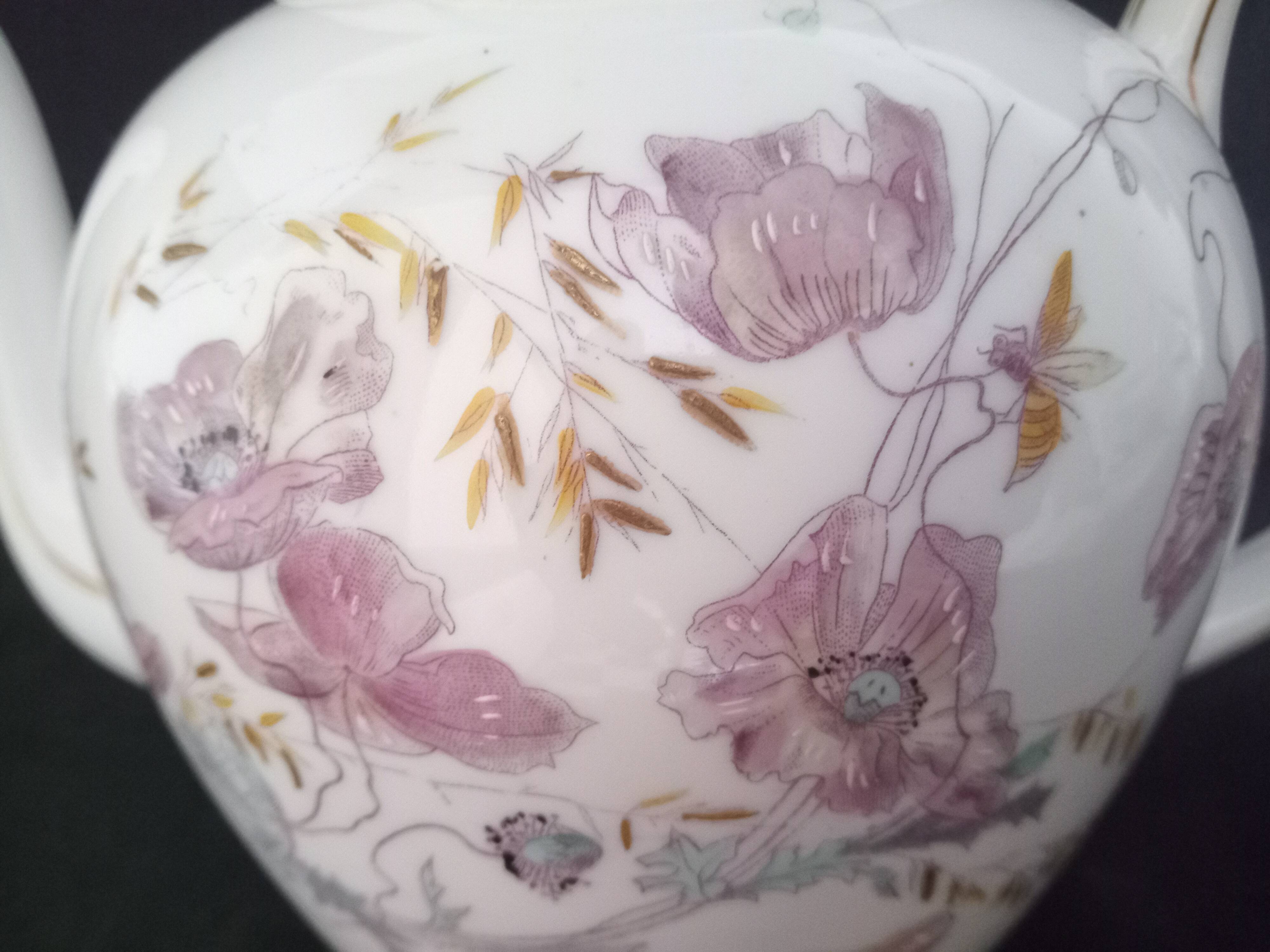 Art Nouveau coffee service for 8 people in Paris porcelain