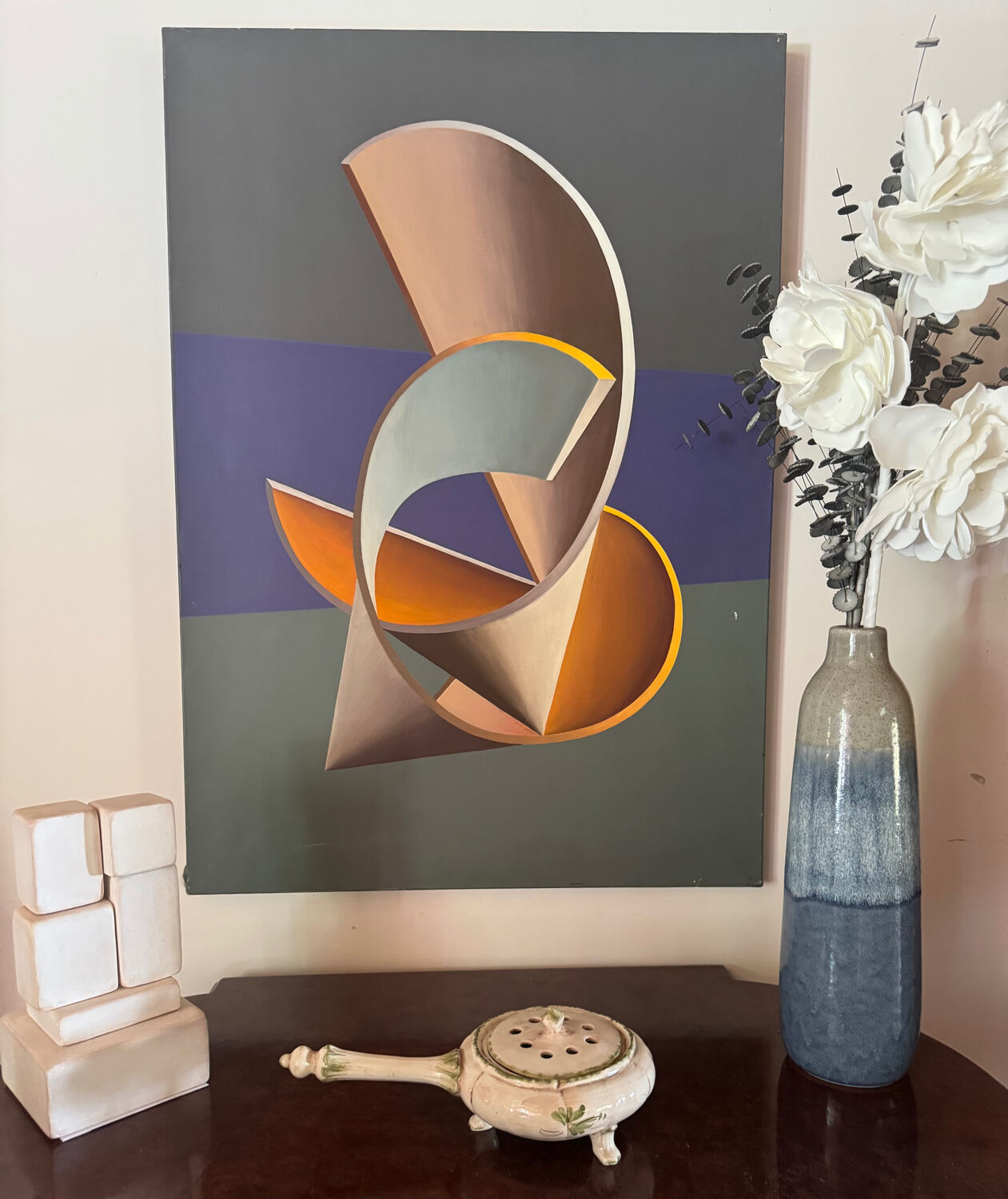 Antique ceramic flower vase