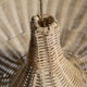 Large suspension, rattan luminaire in hat shape D:80cm