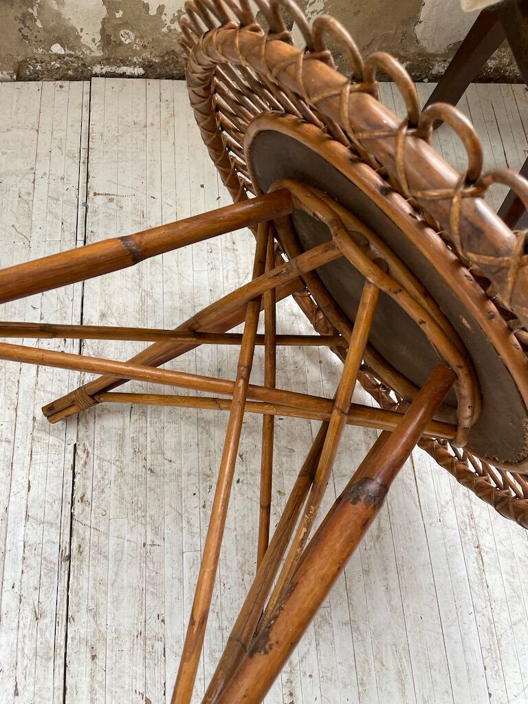 Rattan “sun” coffee table