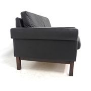Scandinavian leather two-seater sofa, Sweden, 1950