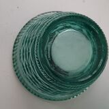 Pot de fleur en verre facon rotin