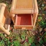 Vintage bamboo bedside tables
