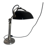 Lampe vintage 1930 Pirouett Art Déco opaline noire - 45 cm