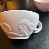 Two pink haviland porcelain teacups