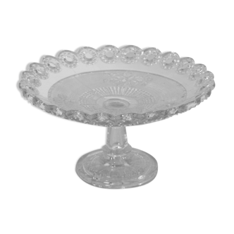 Coupe à fruits sur pied en verre moulé