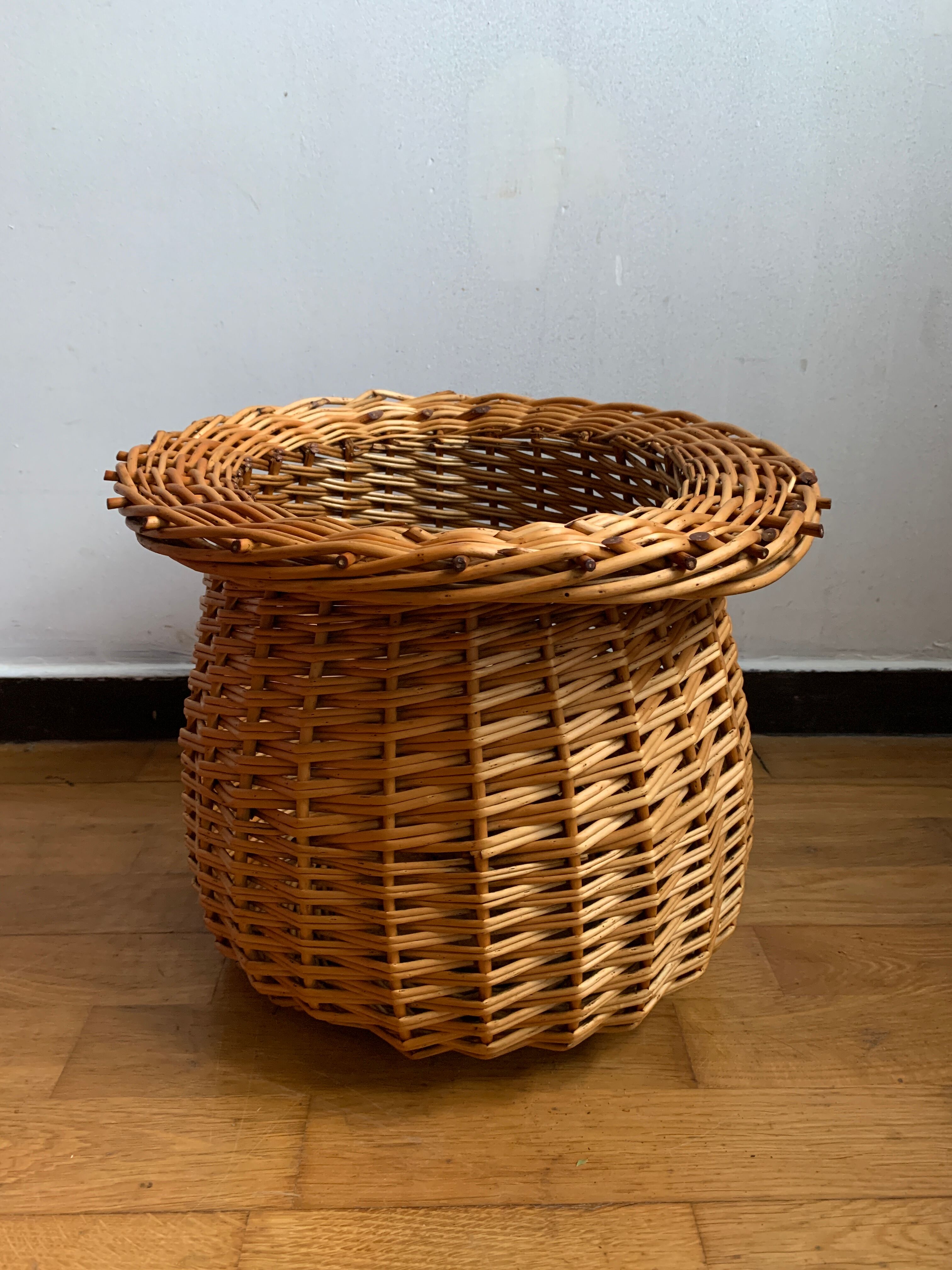 Basket hides wicker pot