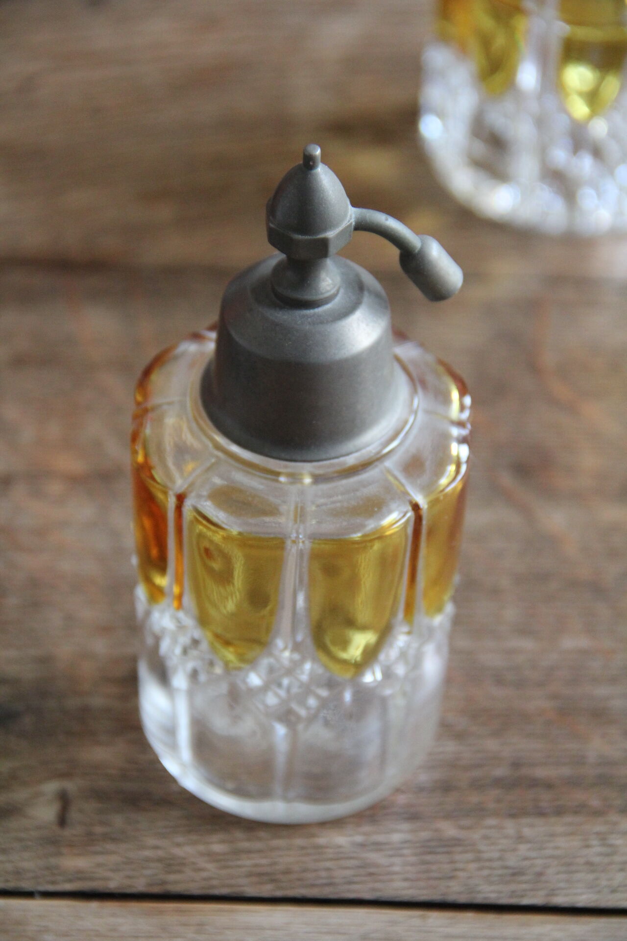 Set of crystal art deco toilet bottles