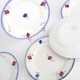 Lot of 5 dessert plates Mary - Lou Digoin Sarreguemines 1922-1965