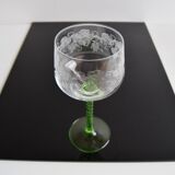 Set of six vintage stemmed glasses, 1960s.