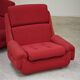 Paire de fauteuils rouge Atlantis Space Age République Tchèque 1970