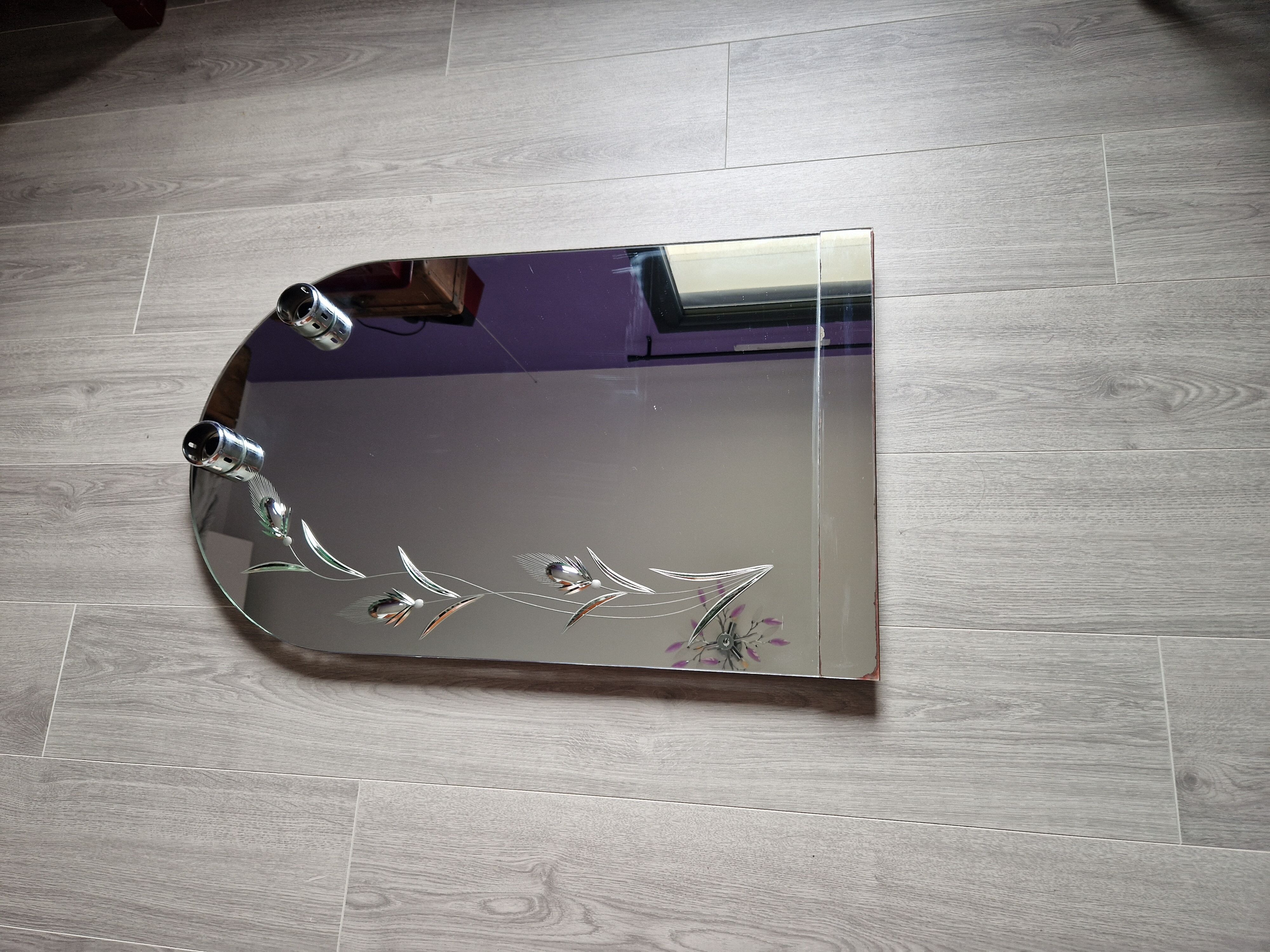 Miroir de salle de bain vintage, 87 x 52cm