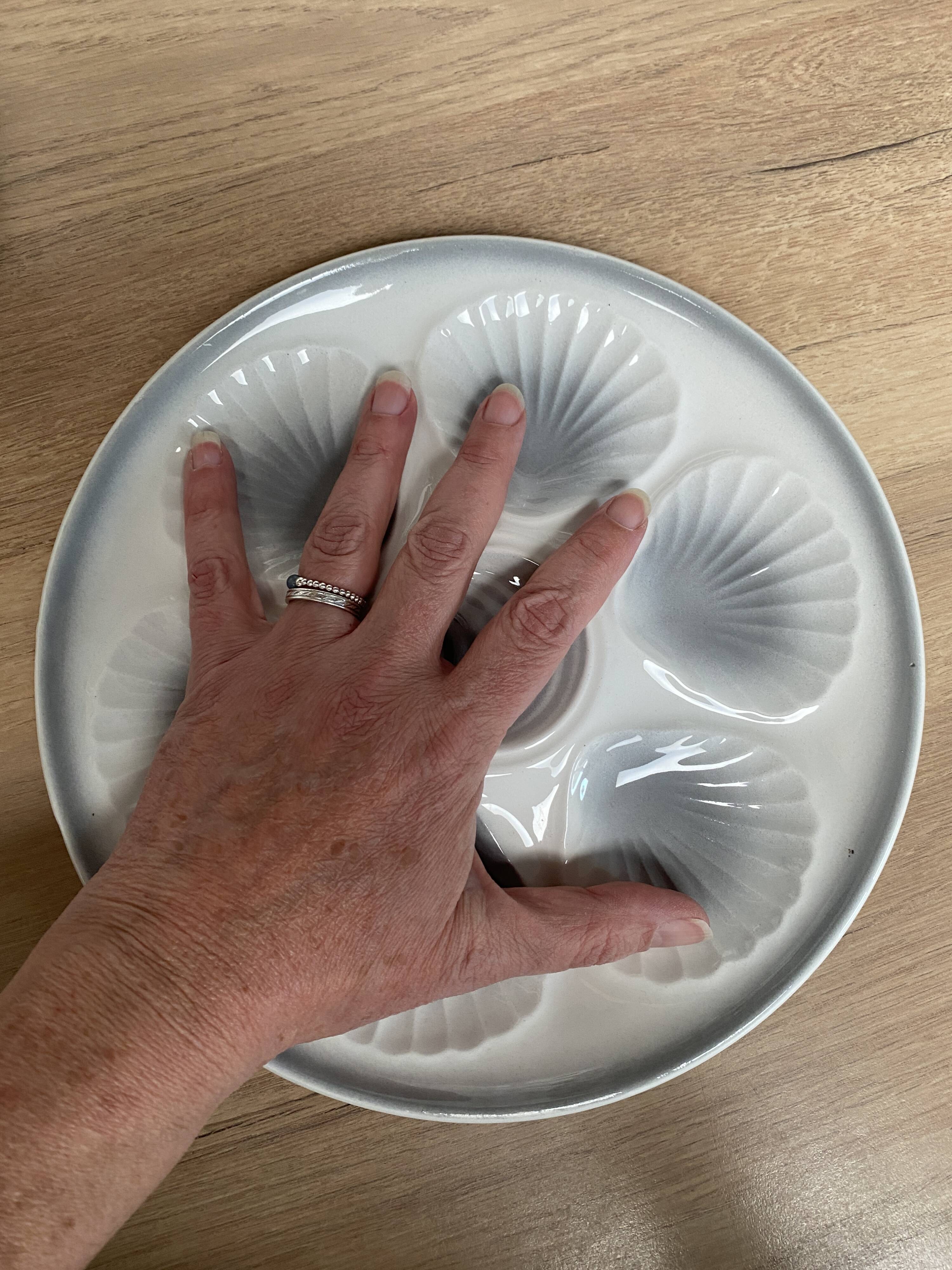 Set of 6 oyster plates Moulin des loups Orchies