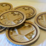 6 assiettes à compartiments Sarreguemines en grès