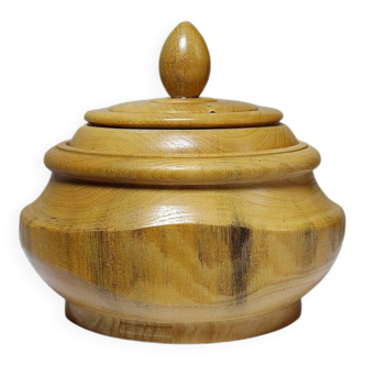 Light vintage turned wooden box