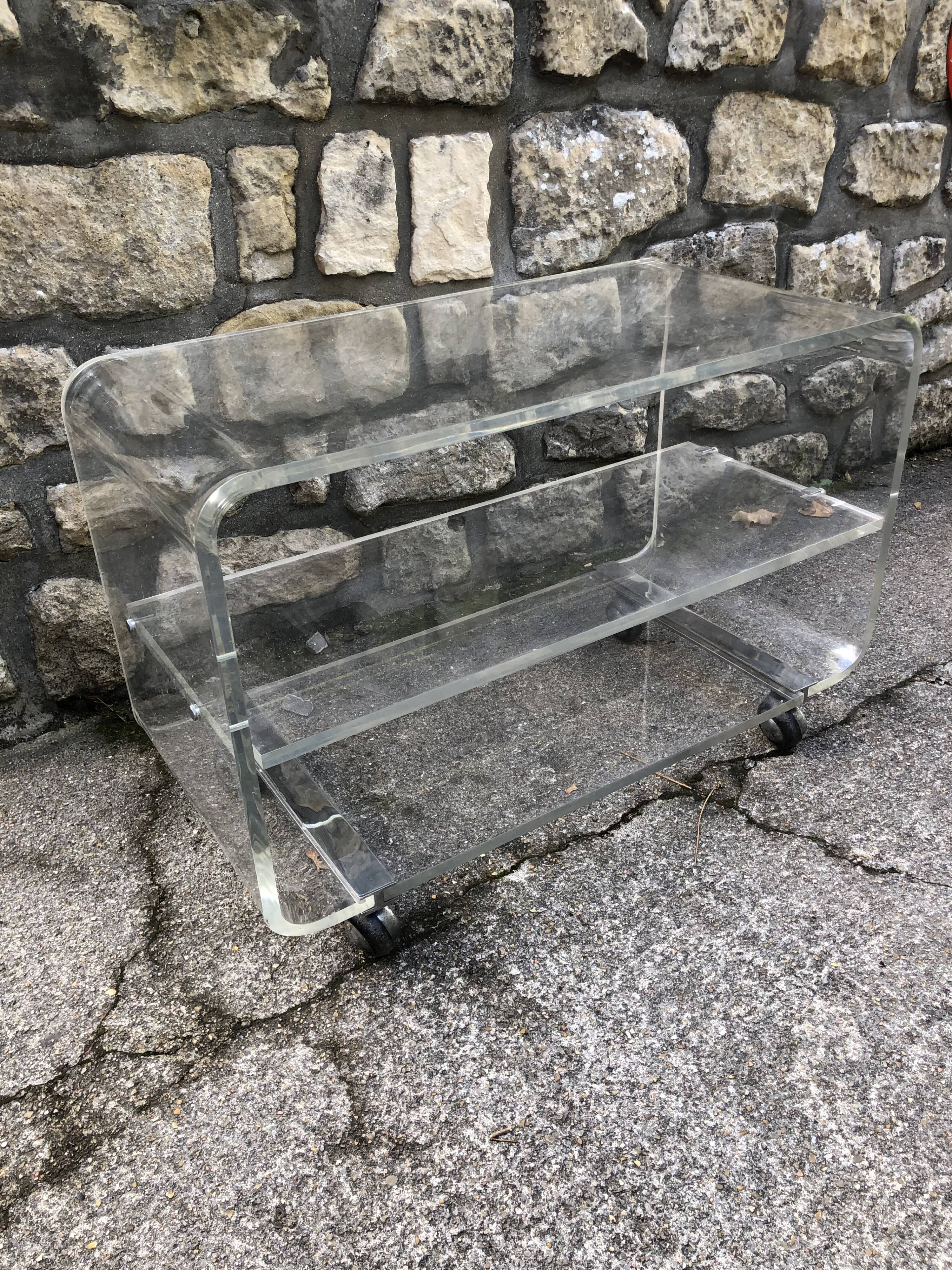 Plexiglass coffee table 1970