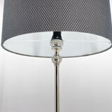Lampadaire chrome et bois des années 1950, Tchécoslovaquie, restauré