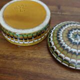 Art Deco ceramic jewelry box with spiral pattern