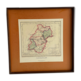Old map of the Lot in its 66 x 66 Cm frame hand-delivered