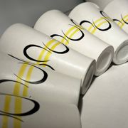 Andre baud for vallauris, ceramic jug and 6 glasses set, ca 1960