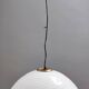 Adjustable White Murano Glass and Brushed Brass Pendant by VeArt