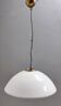 Adjustable White Murano Glass and Brushed Brass Pendant by VeArt