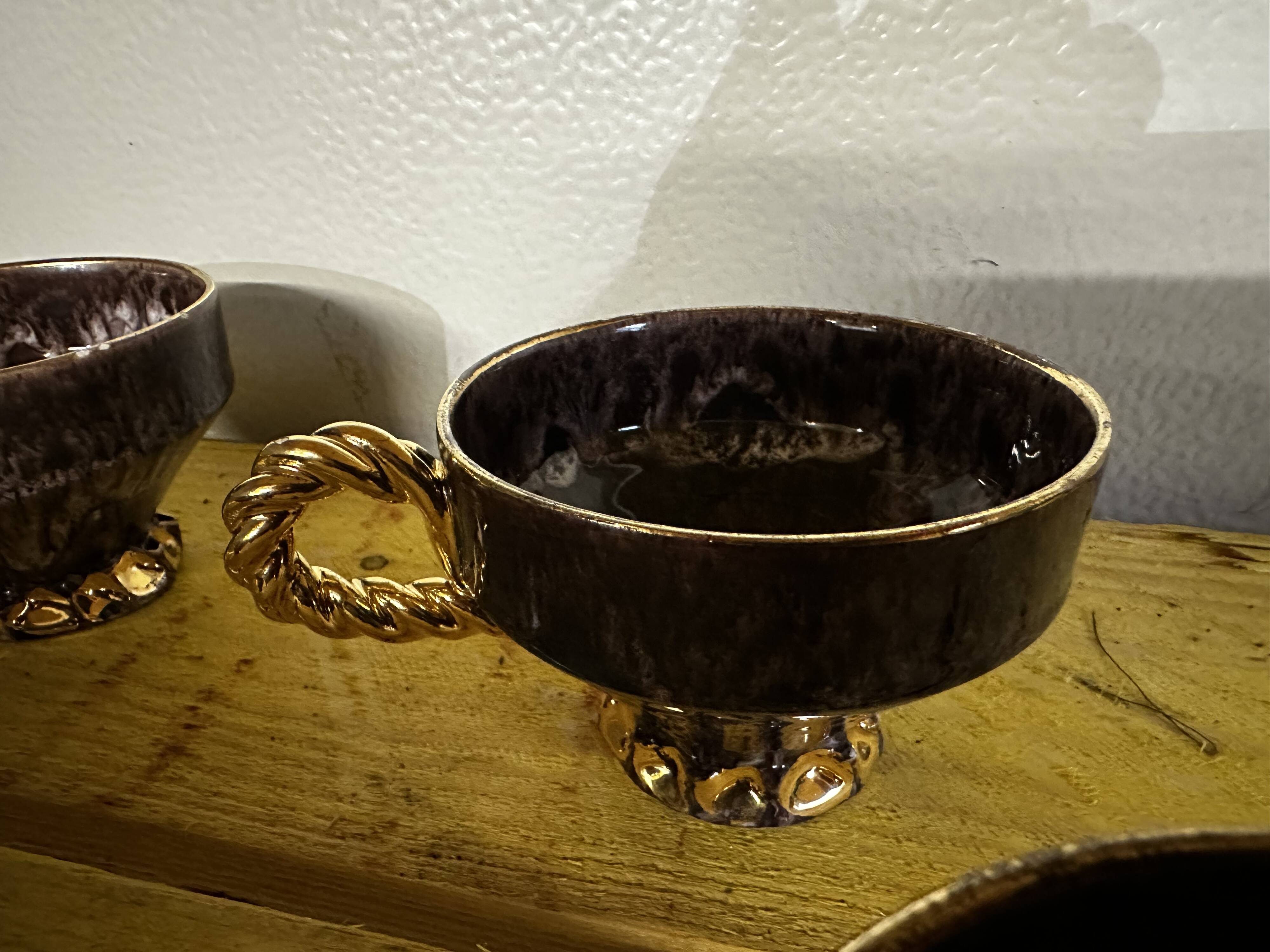 6 Maius-Giuge Vallauris ceramic teacups