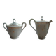 Teapot and sugar bowl in gilded Limoges porcelain by Chastagner & Cie.