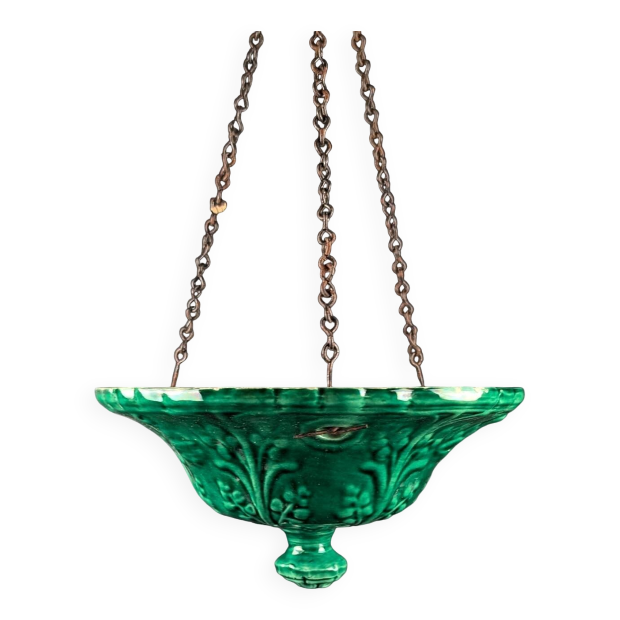Hanging planter in Majolica slip