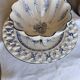 PORTUGUESE PORCELAIN / HAND-PAINTED BOWL AND FOOTED DISH