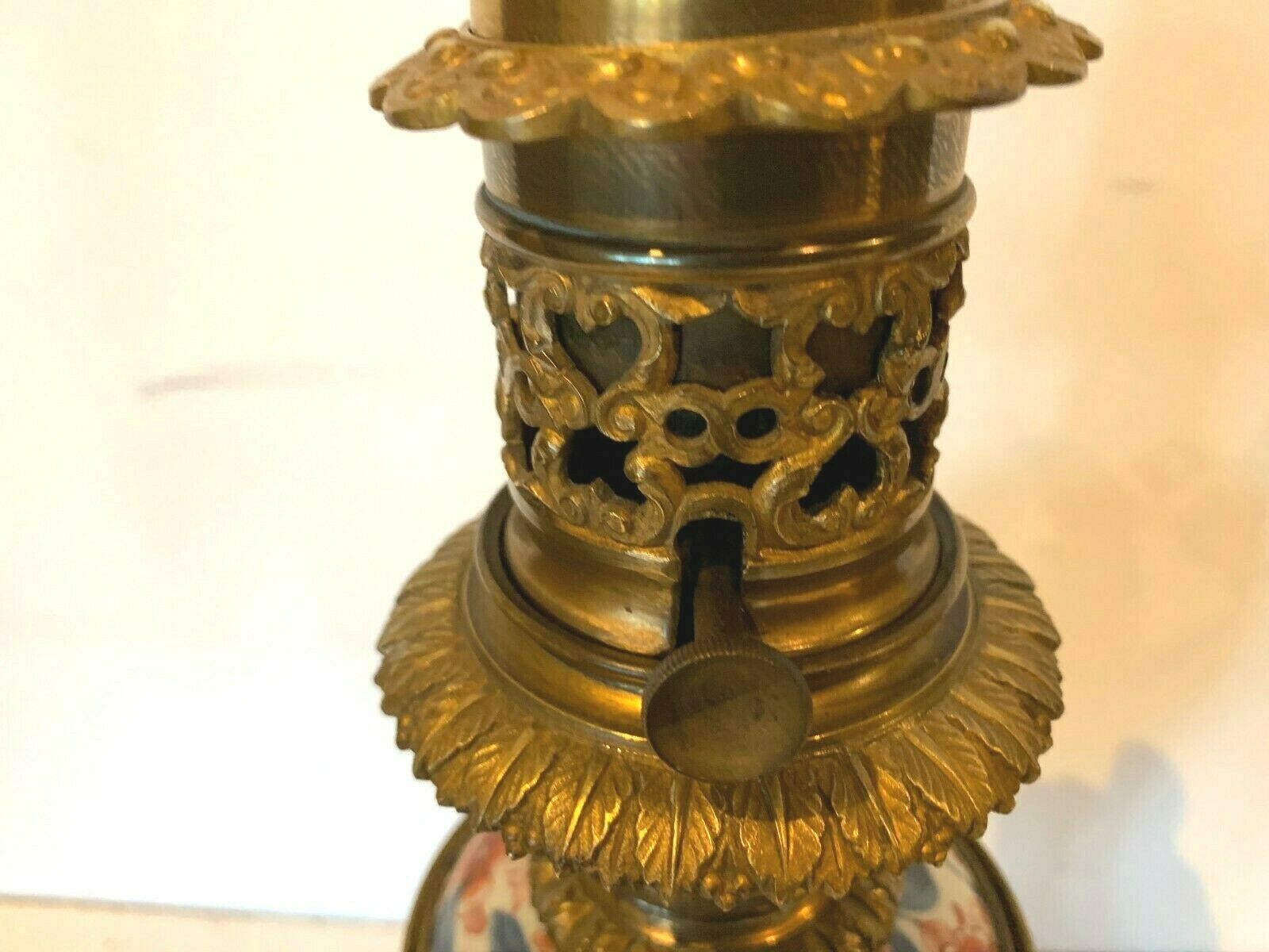 Pair of China porcelain lamp chiseled bronze 19th century