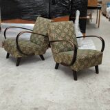 Paire de fauteuils H410 Type C vert Jindrich Halabala 1930