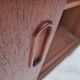 1960s, Danish double-sided, free standing desk, original condition, teak wood, drawers, sliding door