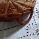 Woven wicker tray with handles