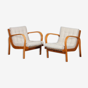 Pair of vintage armchairs by Kropacek and Kozelka, 1944