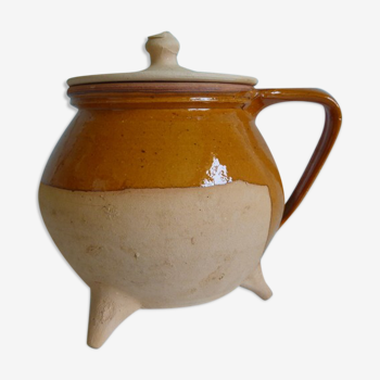 Pot à couvercle tripode en céramique