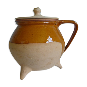 Pot à couvercle tripode en céramique