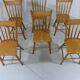 Set of 6 Antique Rustic Wooden Dining Chairs 1900