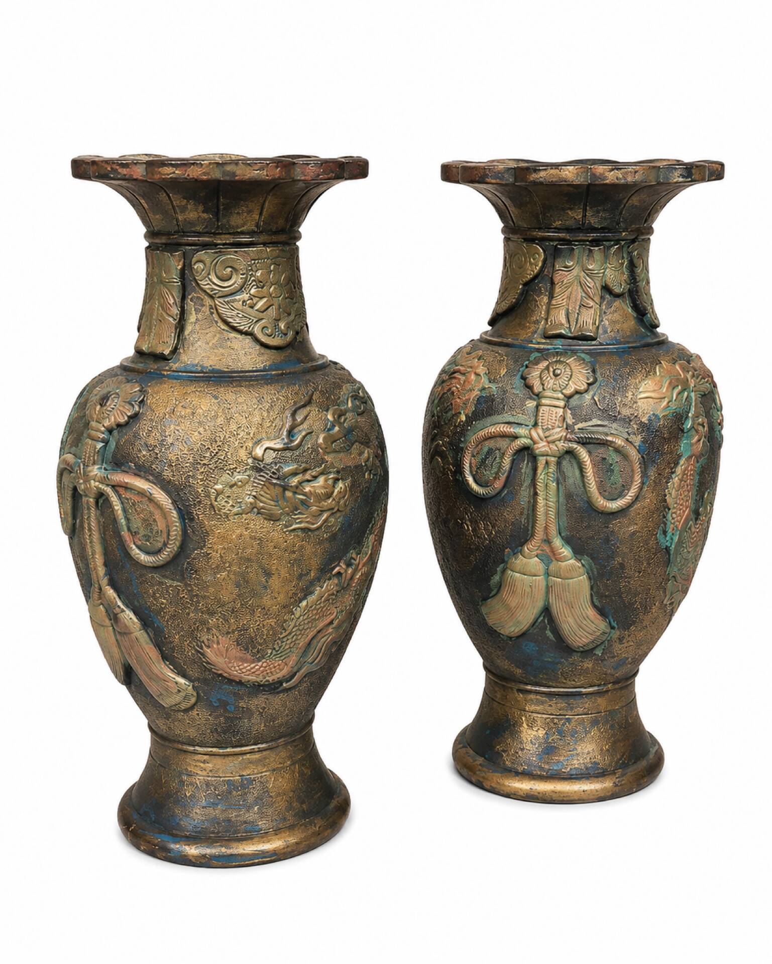 Paire de vases asiatiques vintage