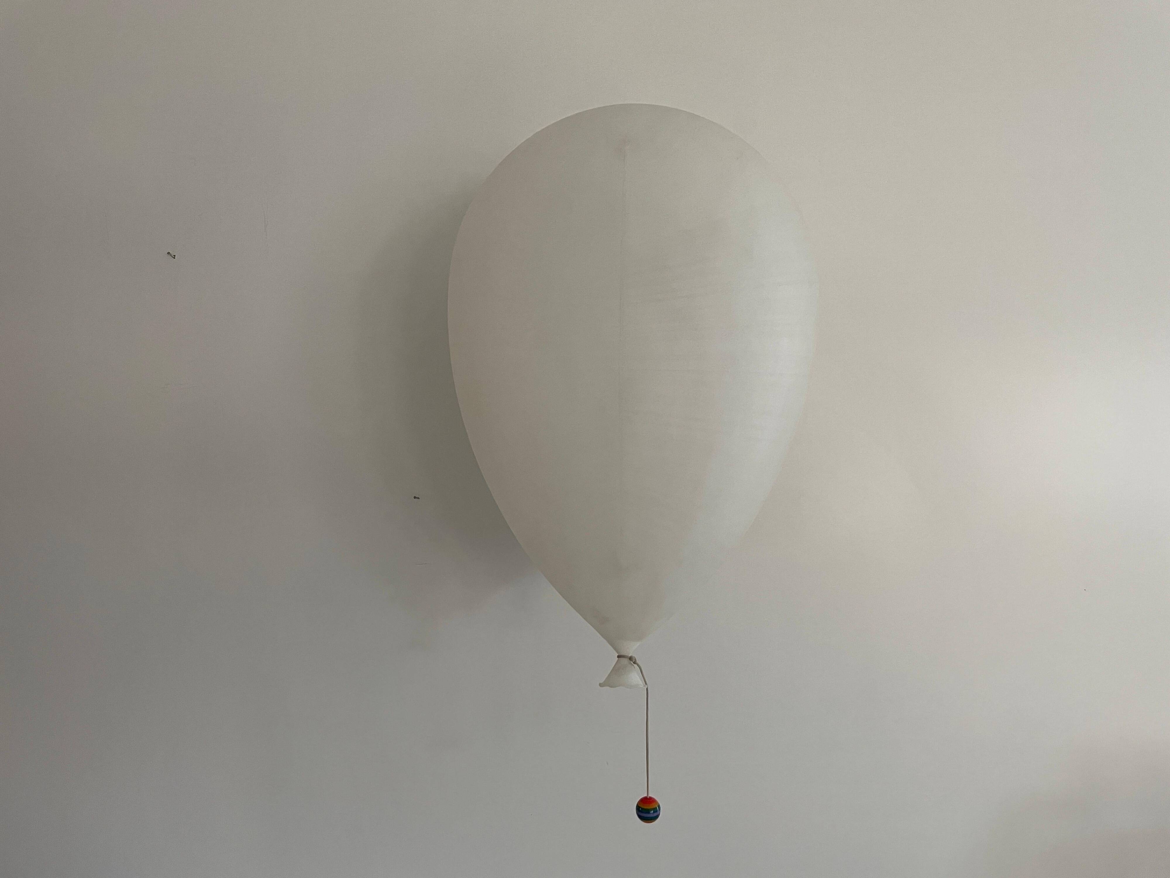 Large white plastic balloon wall light by Yves Christin for BILUMEN, 1970s, Italy.